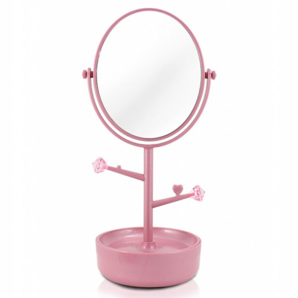 Espelho De Mesa Com Porta Joias Jacki Design Rosa