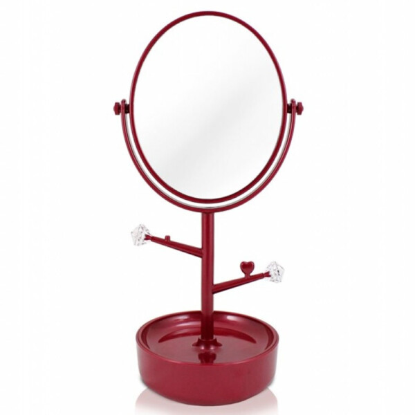 Espelho De Mesa Com Porta Joias Jacki Design Vermelho