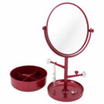 Espelho De Mesa Com Porta Joias Jacki Design Vermelho