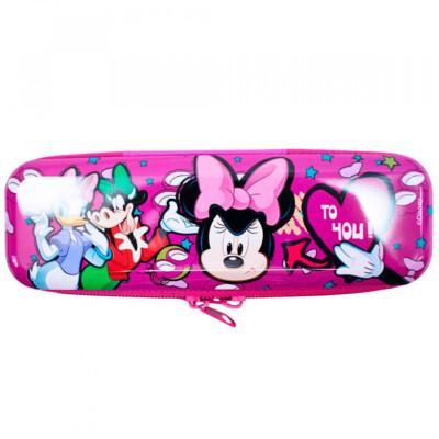 Estojo Minnie Metal Roxo Bravinha 19x6cm