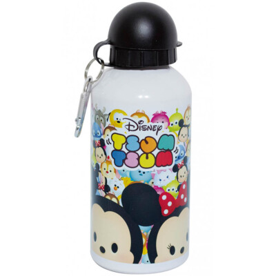 Garrafa Mickey E Minnie Tsum Tsum Branca De Alumínio 500ml