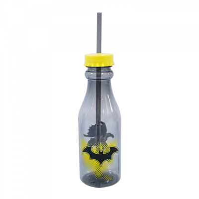 Garrafa Batman Canudo Tampa Rosqueável 500ml