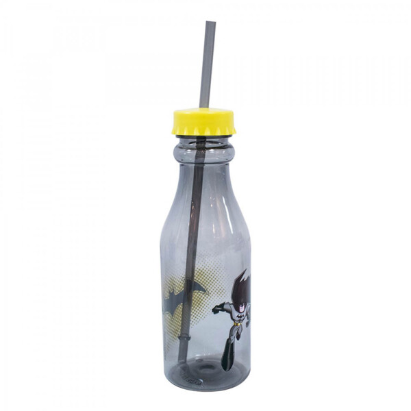 Garrafa Batman Canudo Tampa Rosqueável 500ml