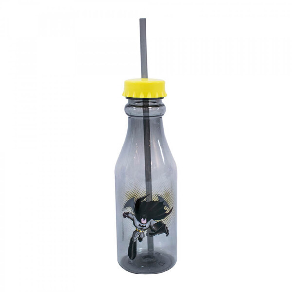 Garrafa Batman Canudo Tampa Rosqueável 500ml