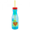 Garrafa Com Canudo Superman Tampa Rosqueável 500ml