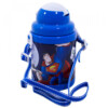 Garrafa Com Canudo Super Amigos E Cordão Azul 380ml