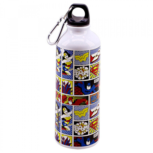 Garrafa De Alumínio Quadrinhos Com Mosquetão 500ml