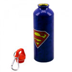 Garrafa De Alumínio Super Homem Com Prendedor 500ml