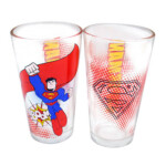 Jogo 2 Copos Superman Vidro 450ml
