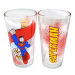 Jogo 2 Copos Superman Vidro 450ml