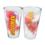 Jogo 2 Copos Superman Vidro 450ml