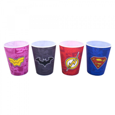 Jogo Liga Da Justiça Com 4 Copos 3d 400ml