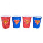 Jogo Com 4 Copos Superman 3d 400ml