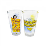 Jogo 2 Copos Mulher Maravilha Vidro 450ml