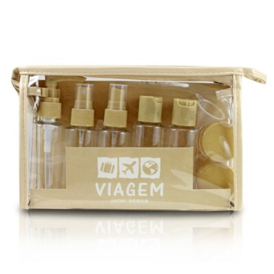 Kit De Frascos Viagem De 10 Peças Jacki Design Bege