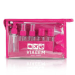 Kit De Frascos Viagem De 10 Peças Jacki Design Pink