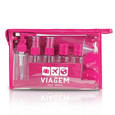 Kit De Frascos Viagem De 10 Peças Jacki Design Pink