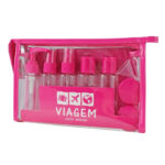 Kit De Frascos Viagem De 10 Peças Jacki Design Pink
