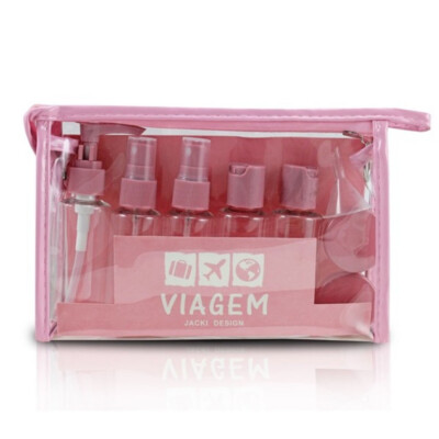 Kit De Frascos Viagem De 10 Peças Jacki Design Rosa