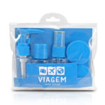 Kit De Frascos Viagem De 7 Peças Jacki Design Celeste