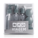 Kit De Frascos Viagem De 9 Peças Jacki Design Cinza