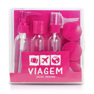 Kit De Frascos Viagem De 9 Peças Jacki Design Pink