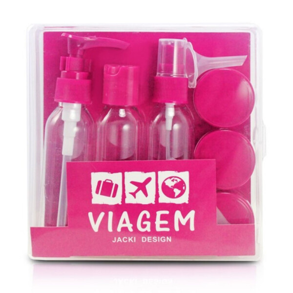 Kit De Frascos Viagem De 9 Peças Jacki Design Pink