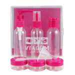 Kit De Frascos Viagem De 9 Peças Jacki Design Pink