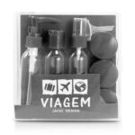 Kit De Frascos Viagem De 9 Peças Jacki Design Preta