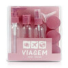 Kit De Frascos Viagem De 9 Peças Jacki Design Rosa