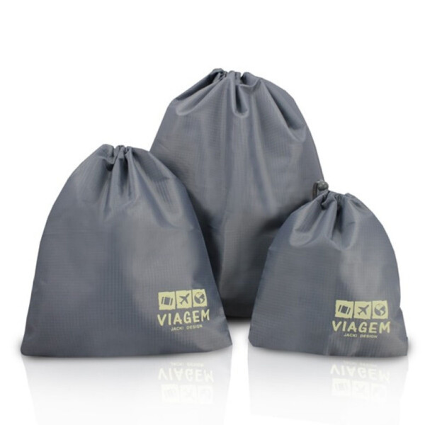 Kit Organizador De Malas De 3 Peças Jacki Design Cinza