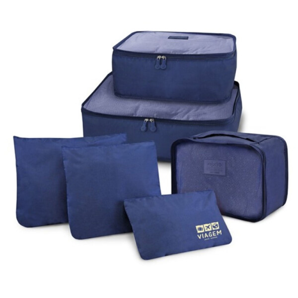 Kit Organizador De Malas De 6 Peças Jacki Design Azul