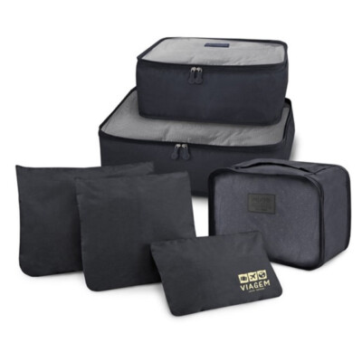 Kit Organizador De Malas De 6 Peças Jacki Design Preta