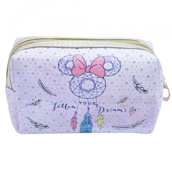 Necessaire Minnie Lilás Mandala 22x12cm