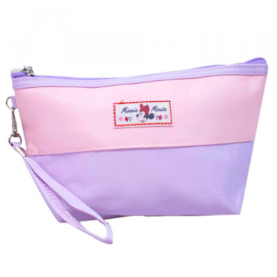 Necessaire Minnie Rosa Lilás 13x24cm