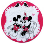 Descanso De Panela Mickey E Minnie De Vidro Amor