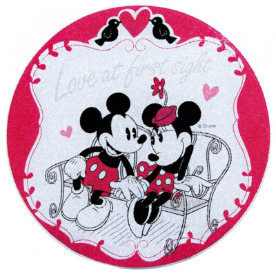 Descanso De Panela Mickey E Minnie De Vidro Amor
