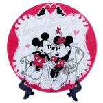 Descanso De Panela Mickey E Minnie De Vidro Amor