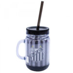 Caneca Santos Com Tampa E Canudo 420ml