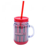 Caneca São Paulo Com Tampa E Canudo 420ml
