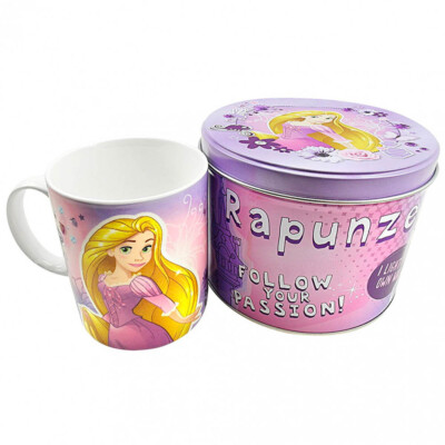 Caneca De Porcelana Na Lata Rapunzel 350ml
