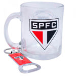Caneca De Vidro São Paulo Com Abridor De Garrafas 350ml