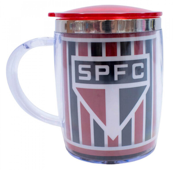 Caneca Térmica São Paulo Arredondada Com Tampa 450ml