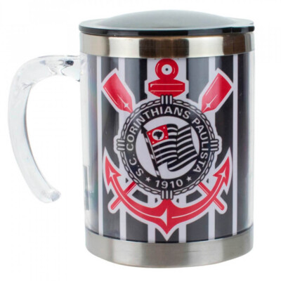 Caneca Térmica Corinthians Com Tampa 450ml