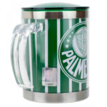 Caneca Térmica Palmeiras Com Tampa Listra 450ml