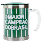 Caneca Térmica Palmeiras Com Tampa Listra 450ml