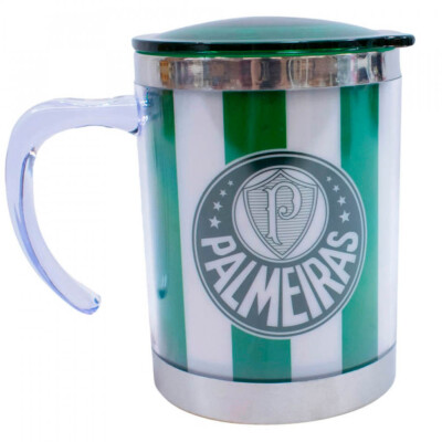Caneca Térmica Palmeiras Com Tampa 450ml Listra