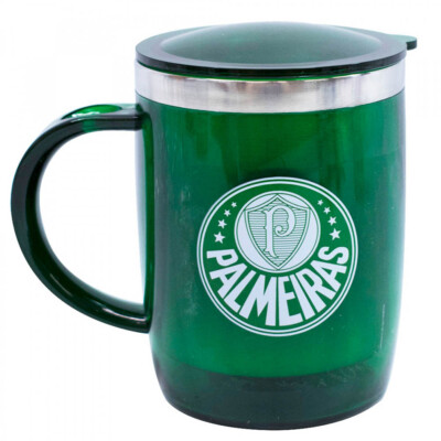 Caneca Térmica Logo Palmeiras Com Tampa 450ml