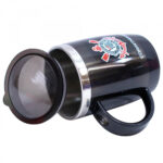 Caneca Térmica Corinthians Com Tampa Oval 450ml
