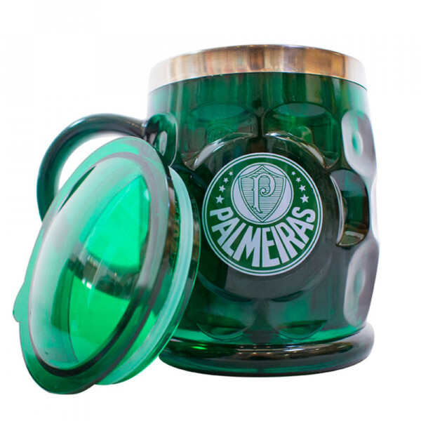 Caneca Térmica Palmeiras Com Tampa 500ml Quadrada